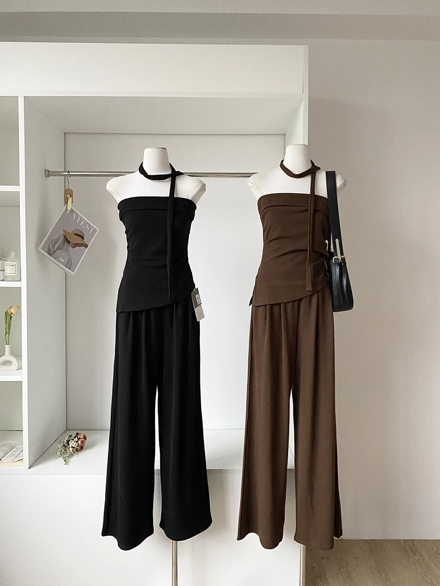 Elegant Casual Women's Vest Top Strapless High Waist Straight Leg Pants Two Piece Set Polyester Fiber Commute Style Pure Color
Elegant Casual Women's Vest Top Strapless High Waist Straight Leg Pants Two Piece Set Polyester Fiber Commute Style Pure Color