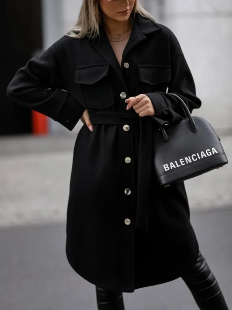 Women's Clothing Autumn and Winter New Fashion Commuter European and American V-neck Strap Solid Color Woolen Jacket
Women's Clothing Autumn and Winter New Fashion Commuter European and American V-neck Strap Solid Color Woolen Jacket