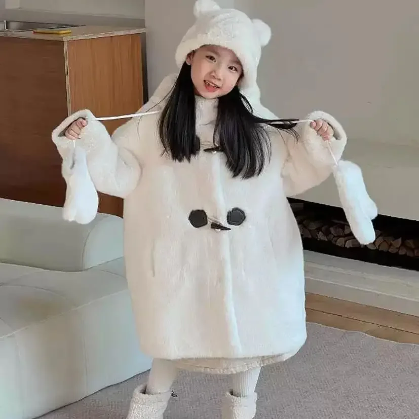 Winter New Girls Faux Fur Jacket Children's Imitation Fur Hooded Thickening Warm Overcoat Coat A4252
Winter New Girls Faux Fur Jacket Children's Imitation Fur Hooded Thickening Warm Overcoat Coat A4252