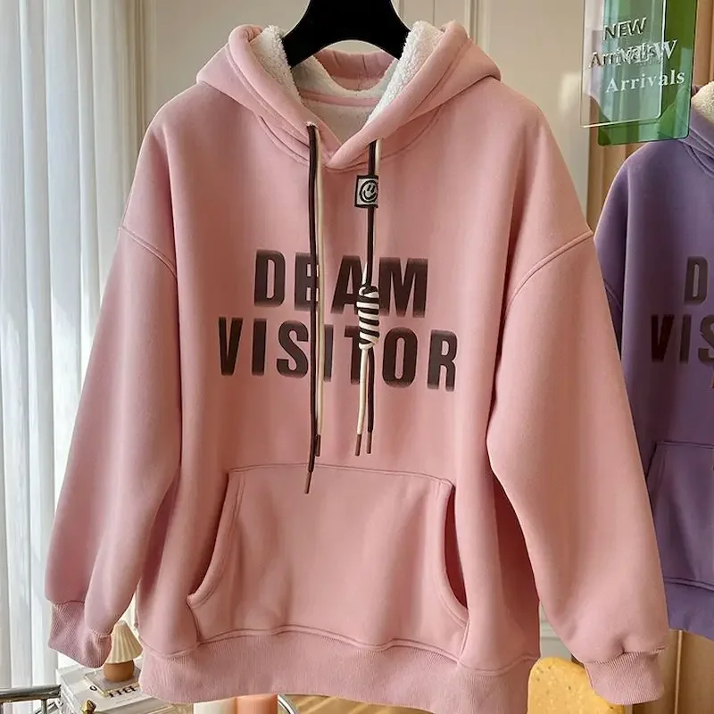 Oversized Hoodies Women Autumn Winter Trendy Plush Hooded Jackets Fashion Letter Printed Hoodie Kangaroo Pocket Design Coat Y2k
Oversized Hoodies Women Autumn Winter Trendy Plush Hooded Jackets Fashion Letter Printed Hoodie Kangaroo Pocket Design Coat Y2k