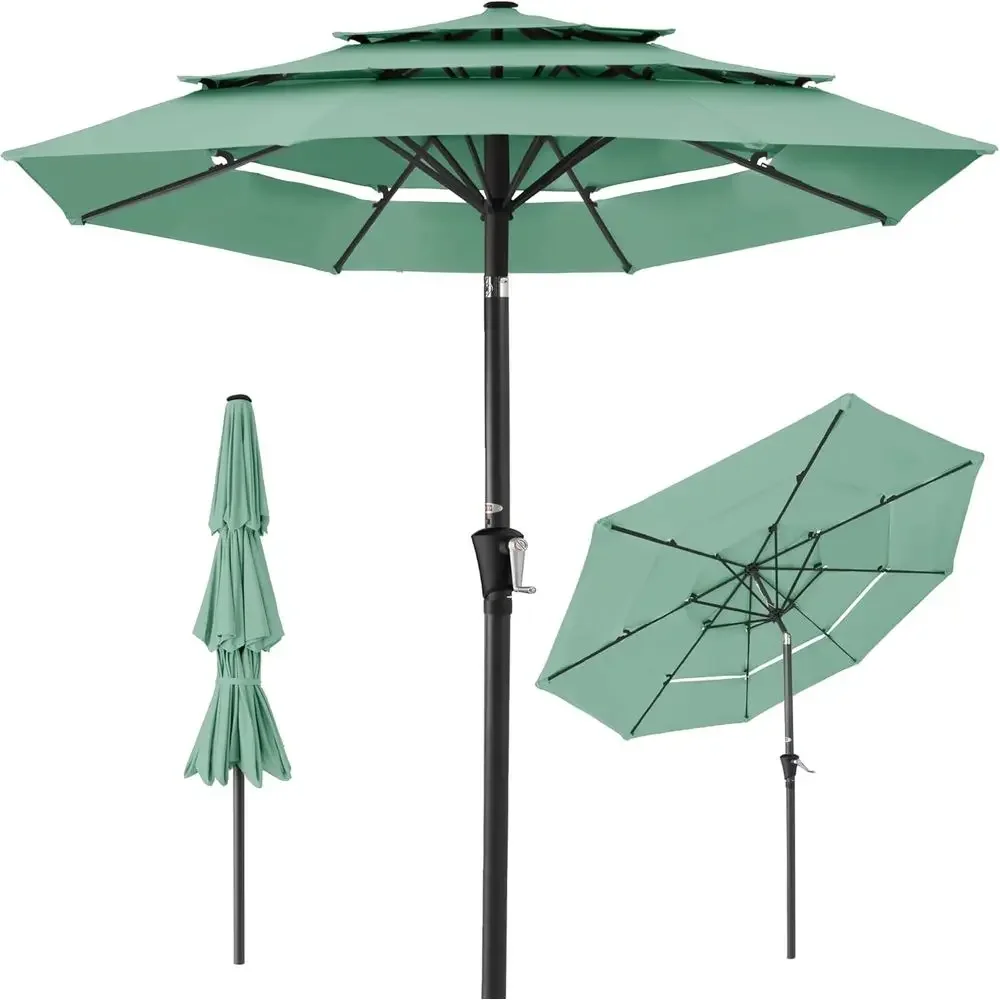 3-Tier Outdoor Patio Umbrella with Crank Lift, 8 Ribs for Sun Shade by the Deck or Poolside
3-Tier Outdoor Patio Umbrella with Crank Lift, 8 Ribs for Sun Shade by the Deck or Poolside