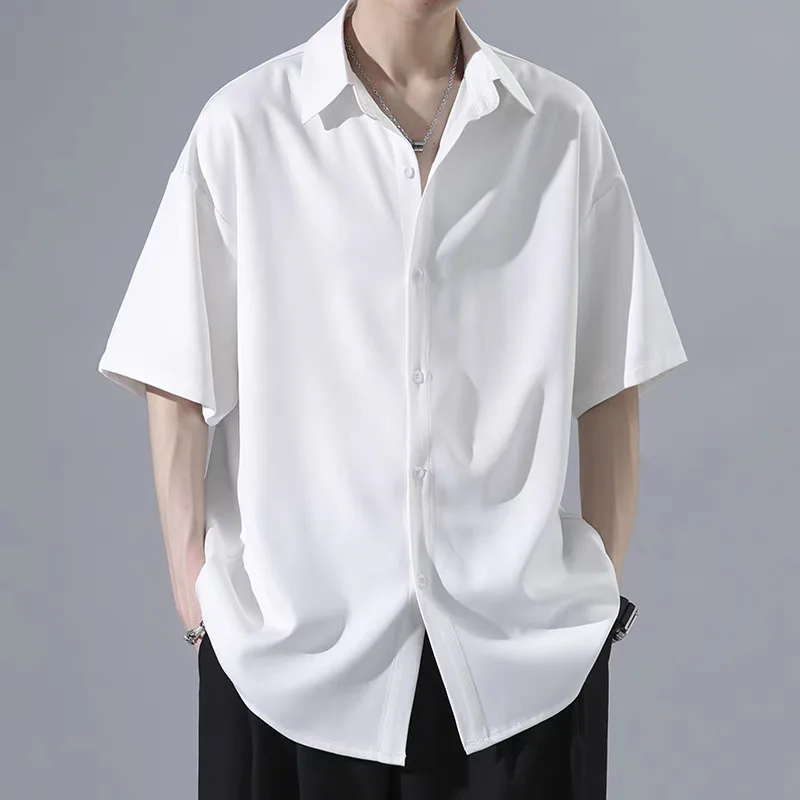 Ice Silk Five-point Short-sleeved Shirt for Men's Summer Thin Fashion Brand Loose Draping Casual
Ice Silk Five-point Short-sleeved Shirt for Men's Summer Thin Fashion Brand Loose Draping Casual