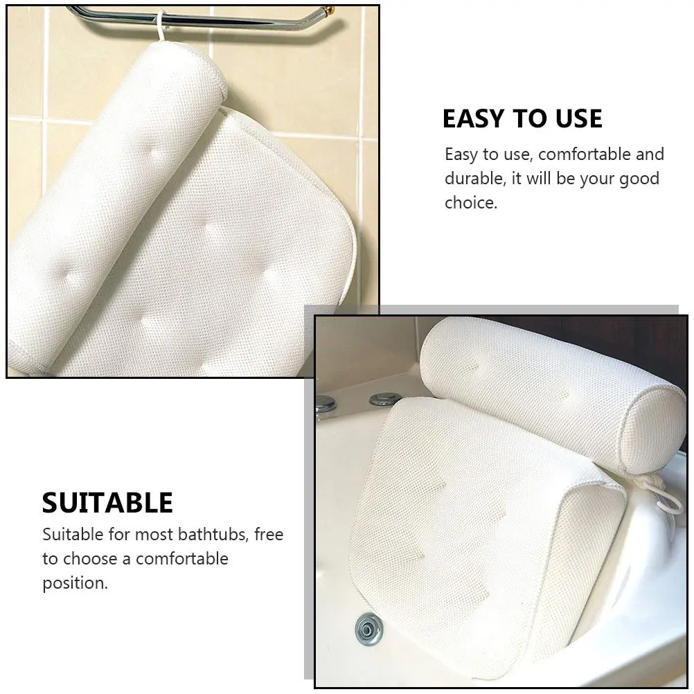 1Pcs Spa Bath Pillow for Bathtub with Extra Grip Suction Cups Soft Support Cushioning for Neck Head Rest Travel Friendly Compact
1Pcs Spa Bath Pillow for Bathtub with Extra Grip Suction Cups Soft Support Cushioning for Neck Head Rest Travel Friendly Compact
