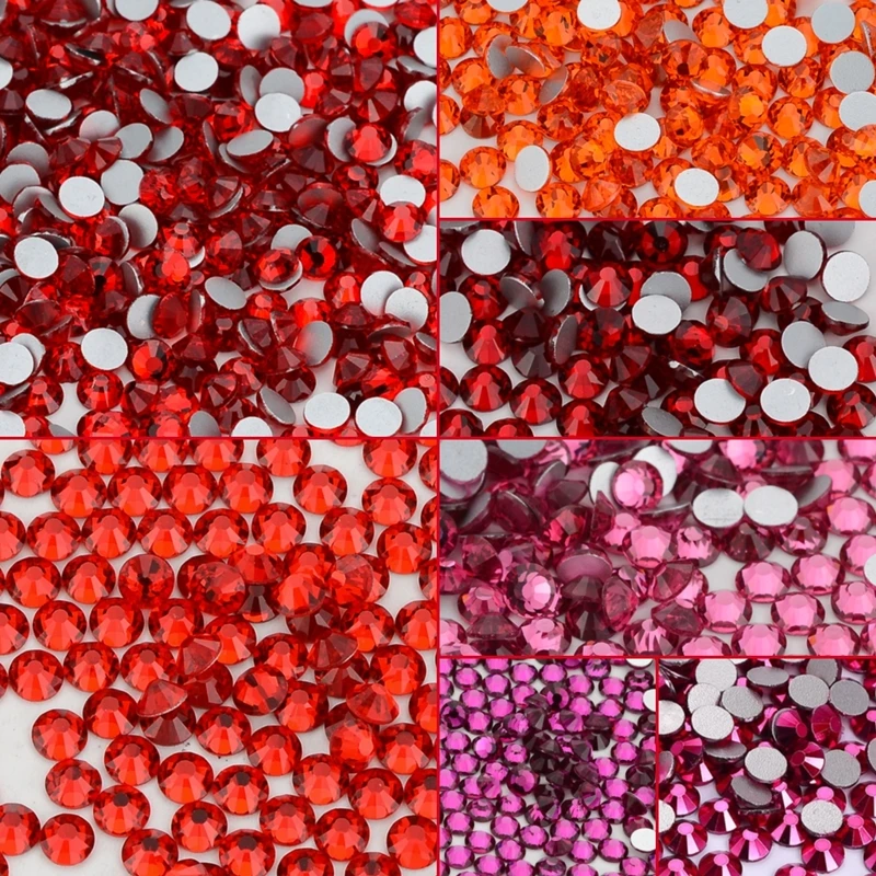 SS3-SS30 Red Series Glass Flat Back Rhinestone Rose Glitter Round Glue On Gemstones Non Hot Fix Diamond for Nail Art Accessories
SS3-SS30 Red Series Glass Flat Back Rhinestone Rose Glitter Round Glue On Gemstones Non Hot Fix Diamond for Nail Art Accessories