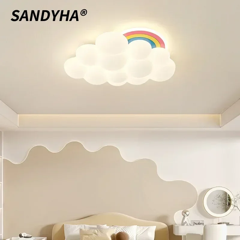 SANDYHA Modern Cream Cartoon Cloud Rainbow LED Ceiling Light Children Bedroom Dining Table Hanging Chandelier Decor Pendant Lamp
SANDYHA Modern Cream Cartoon Cloud Rainbow LED Ceiling Light Children Bedroom Dining Table Hanging Chandelier Decor Pendant Lamp