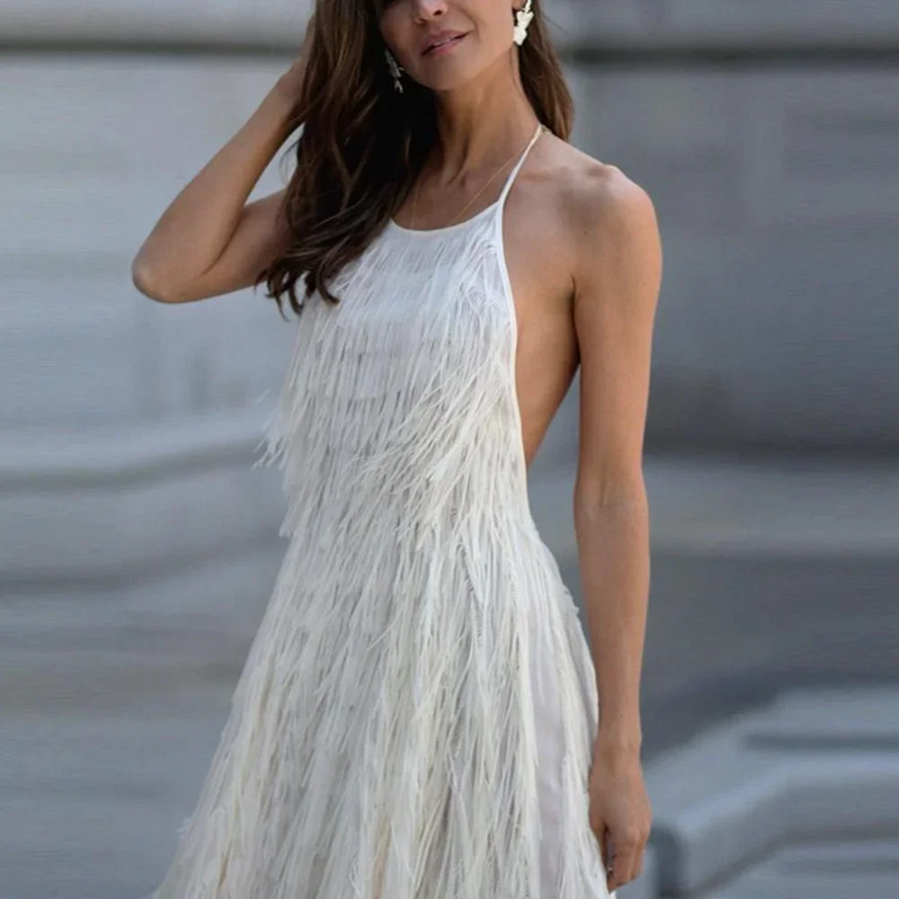 Elegant Backless Sleeveless Dress Sexy Female New Fashion Solid Hanging Neck Casual Club Night Party Dress
Elegant Backless Sleeveless Dress Sexy Female New Fashion Solid Hanging Neck Casual Club Night Party Dress