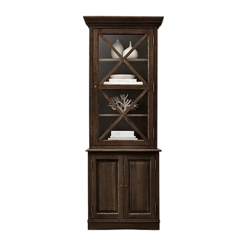 American light luxury solid wood glass door bookcase multi-layer floor shelf European retro bookcase study simple furniture
American light luxury solid wood glass door bookcase multi-layer floor shelf European retro bookcase study simple furniture