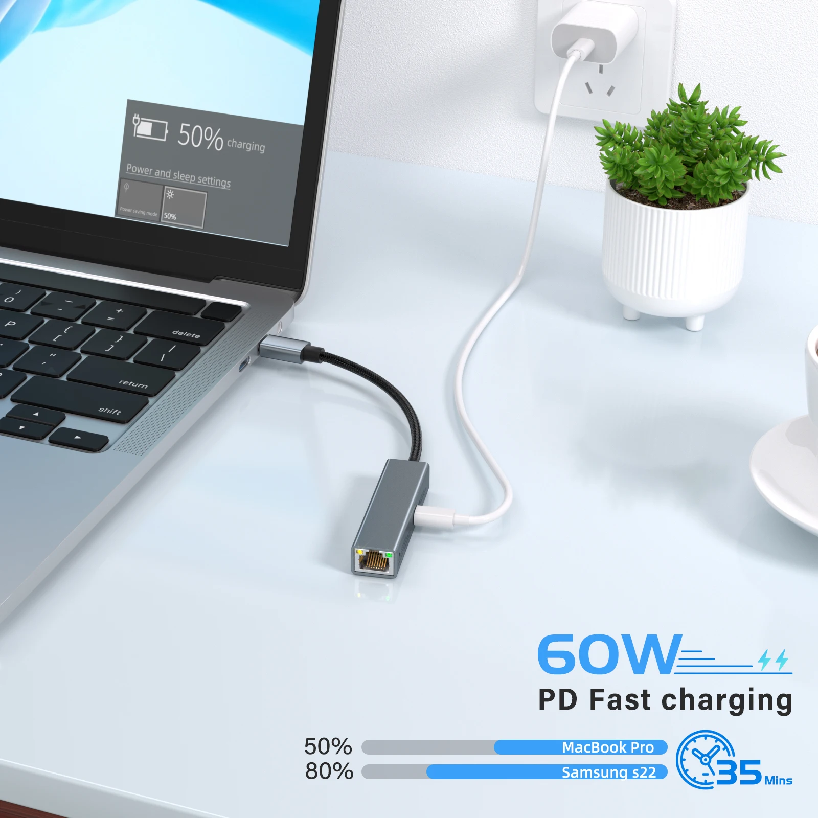 Сетевая карта USB C HUB PD 60 Вт, быстрая зарядка 2 в 1, адаптер типа C к RJ45 Ethernet Lan 1000M для телефона, ПК, ноутбука, домашнего офиса
Сетевая карта USB C HUB PD 60 Вт, быстрая зарядка 2 в 1, адаптер типа C к RJ45 Ethernet Lan 1000M для телефона, ПК, ноутбука, домашнего офиса