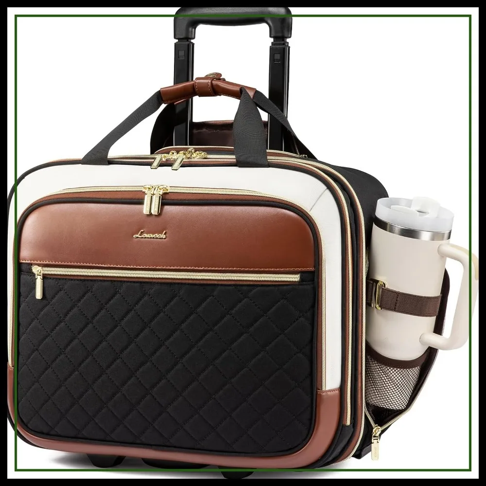 Rolling Laptop Bag Women 17.3 Inch Briefcase with Wheels Underseat Carry On Luggage Work Travel Business Black Brown Beige
Rolling Laptop Bag Women 17.3 Inch Briefcase with Wheels Underseat Carry On Luggage Work Travel Business Black Brown Beige