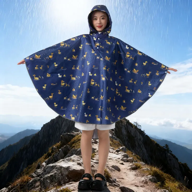 1pc Duck and Umbrella Print Adjustable Hood Rain Poncho - Lightweight Waterproof Rainproof Raincoat with Snap Cuffs for Women
1pc Duck and Umbrella Print Adjustable Hood Rain Poncho - Lightweight Waterproof Rainproof Raincoat with Snap Cuffs for Women