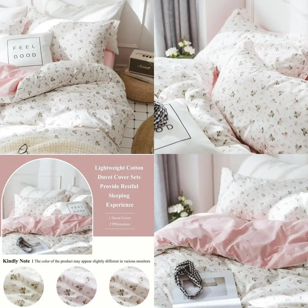 Vintage Floral Duvet Cover Set in Pink & White, 3-Piece Full Cotton Bedding with Zippered Closure (1 Duvet & 2 Pillowcases)
Vintage Floral Duvet Cover Set in Pink & White, 3-Piece Full Cotton Bedding with Zippered Closure (1 Duvet & 2 Pillowcases)