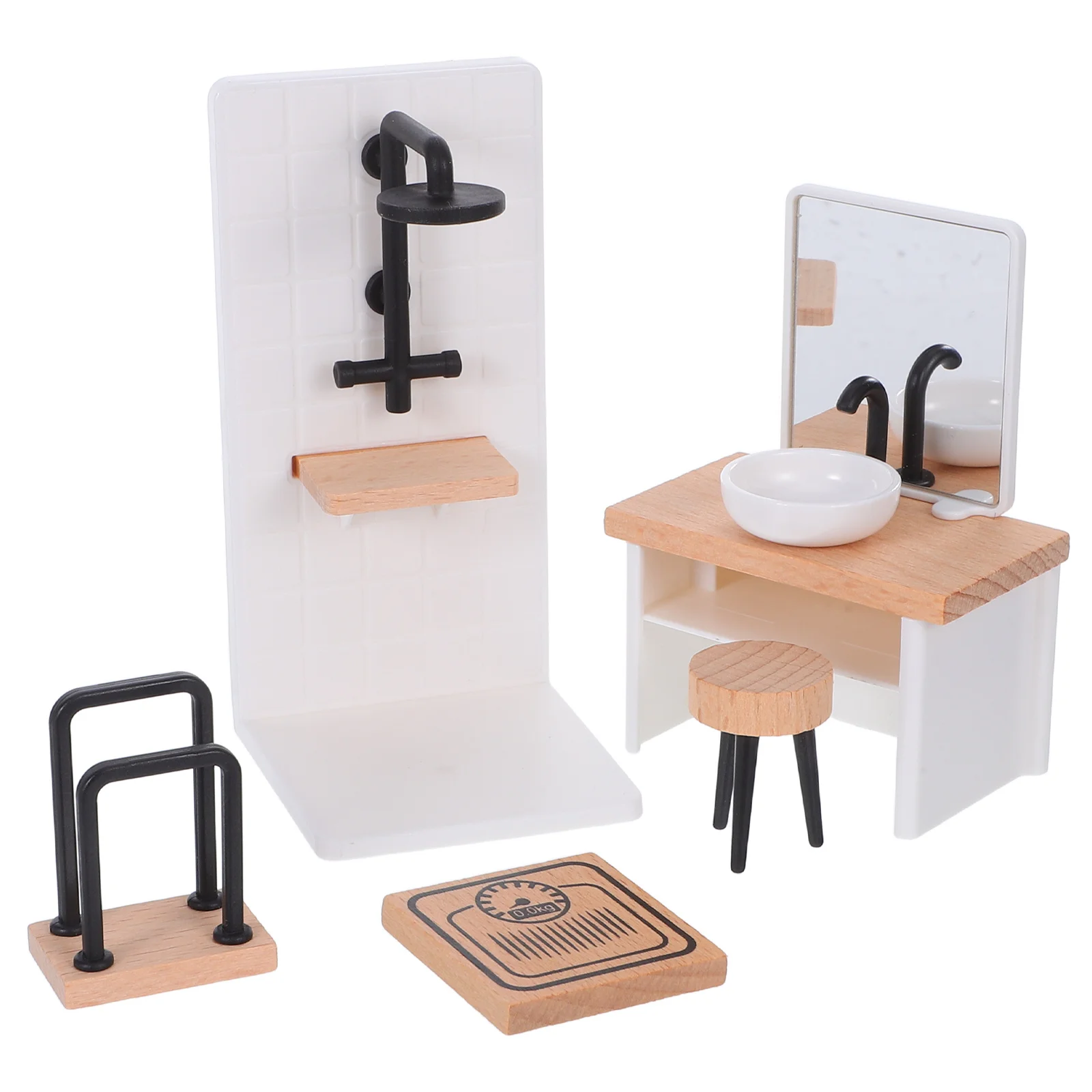 1Set Miniature Bathroom Accessories Set 1:12 Scale Realistic Sink Shower Room Towel Rack Dressing Stool for Dollhouse
1Set Miniature Bathroom Accessories Set 1:12 Scale Realistic Sink Shower Room Towel Rack Dressing Stool for Dollhouse