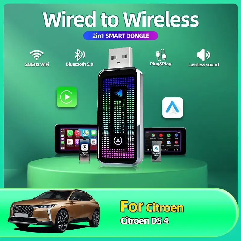 Новый беспроводной адаптер Mini Carplay 2 в 1, бесшовная интеграция, Android Auto, ключ Apple USB Type-C в автомобиле, для Citroen DS 4
Новый беспроводной адаптер Mini Carplay 2 в 1, бесшовная интеграция, Android Auto, ключ Apple USB Type-C в автомобиле, для Citroen DS 4