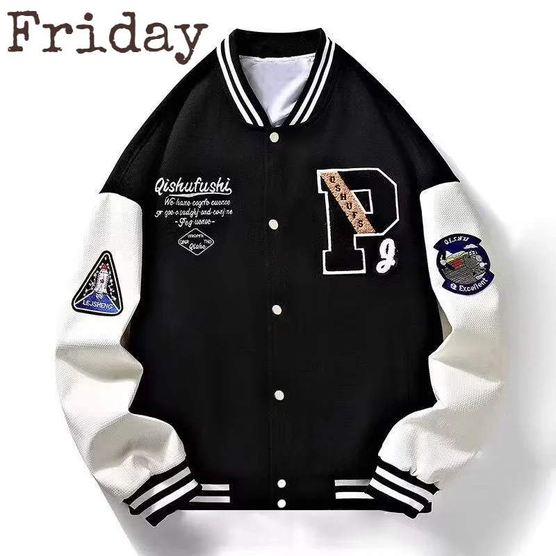 Retro Armband Personalized Jacket for Men Color Matching Striped Stand-up Collar Men's Jacket 2024 Letter P Trendy Baseball Coat
Retro Armband Personalized Jacket for Men Color Matching Striped Stand-up Collar Men's Jacket 2024 Letter P Trendy Baseball Coat