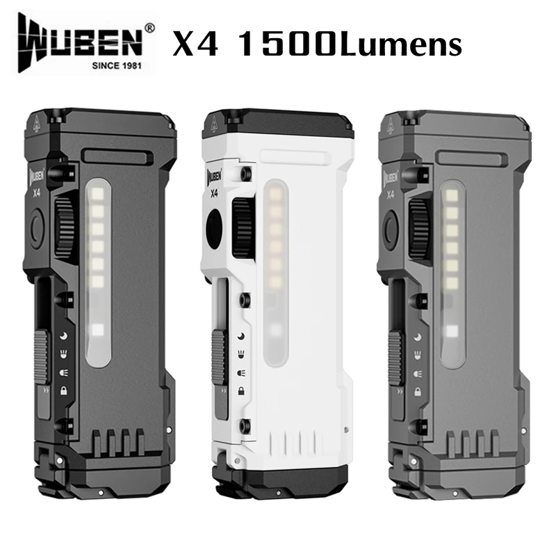WUBEN X4 EDC Flashlight 1500Lumens Rechargeable Waterproof Portable Multi Functional RGB Torch For Cycling Light Outdoor Camping
WUBEN X4 EDC Flashlight 1500Lumens Rechargeable Waterproof Portable Multi Functional RGB Torch For Cycling Light Outdoor Camping