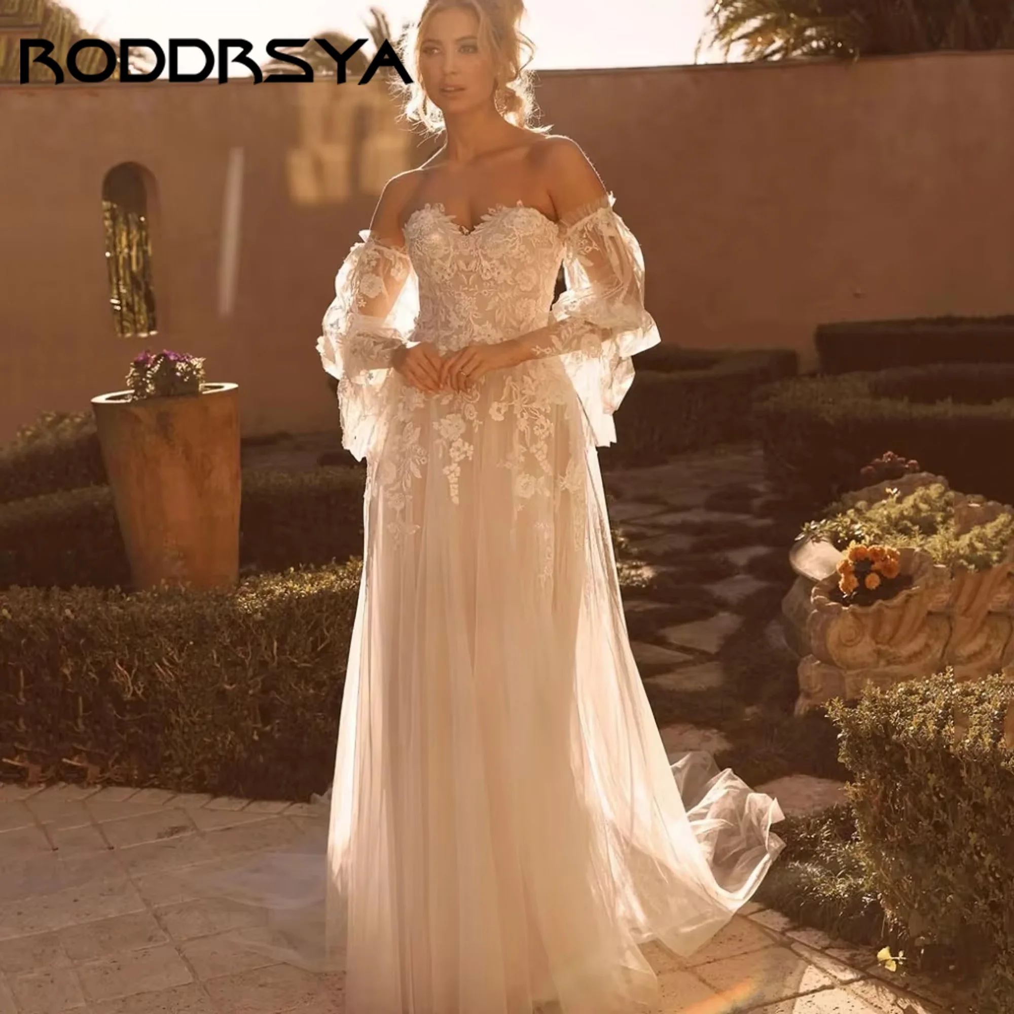 RODDRSYA Tulle Luxury Wedding Dress Applique A-Line Bridal Gowns Lantern Sleeve Sweetheart Bride Robes Robe De Mariée Customized
RODDRSYA Tulle Luxury Wedding Dress Applique A-Line Bridal Gowns Lantern Sleeve Sweetheart Bride Robes Robe De Mariée Customized