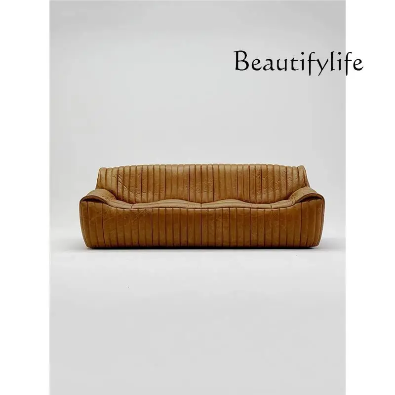 Средневековый масляный воск, кожаный волнистый диван, кожаный диван в стиле ретро для гостиной, диван B & B, ленивые складки
Средневековый масляный воск, кожаный волнистый диван, кожаный диван в стиле ретро для гостиной, диван B & B, ленивые складки