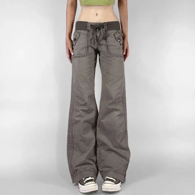 Streetwear Patchwork Loose Casual Pants for Women Retro Lace-up Low Rise Pants Harajuku Straight Trousers Korean Fashion
Streetwear Patchwork Loose Casual Pants for Women Retro Lace-up Low Rise Pants Harajuku Straight Trousers Korean Fashion