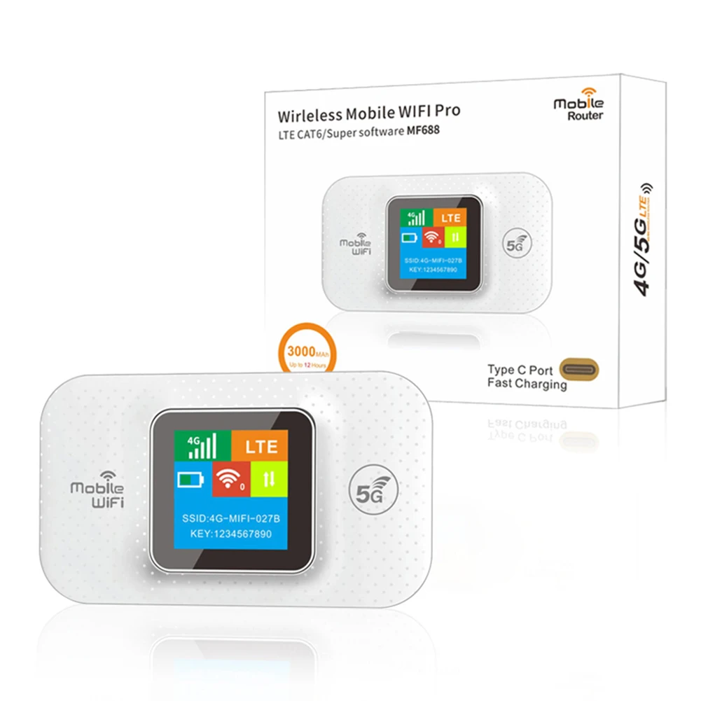 Мобильный Wi-Fi-маршрутизатор 4G LTE со слотом для SIM-карты, 150 Мбит/с, мини-точка доступа на открытом воздухе, 3000 мАч, беспроводной Wi-Fi-модем для домашнего офиса, кемпинга на колесах
Мобильный Wi-Fi-маршрутизатор 4G LTE со слотом для SIM-карты, 150 Мбит/с, мини-точка доступа на открытом воздухе, 3000 мАч, беспроводной Wi-Fi-модем для домашнего офиса, кемпинга на колесах