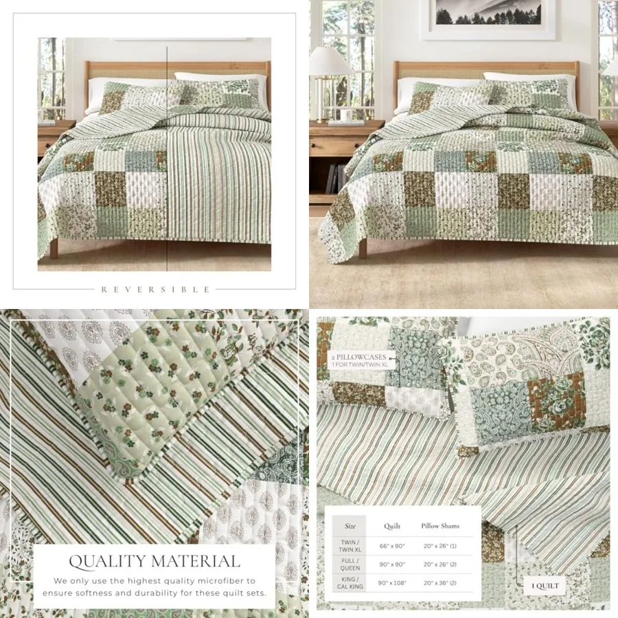 Lodge Quilt Set - 3-Piece Size Rustic Bedding Set - Lightweight, All-Season, Reversible Bedspread
Lodge Quilt Set - 3-Piece Size Rustic Bedding Set - Lightweight, All-Season, Reversible Bedspread