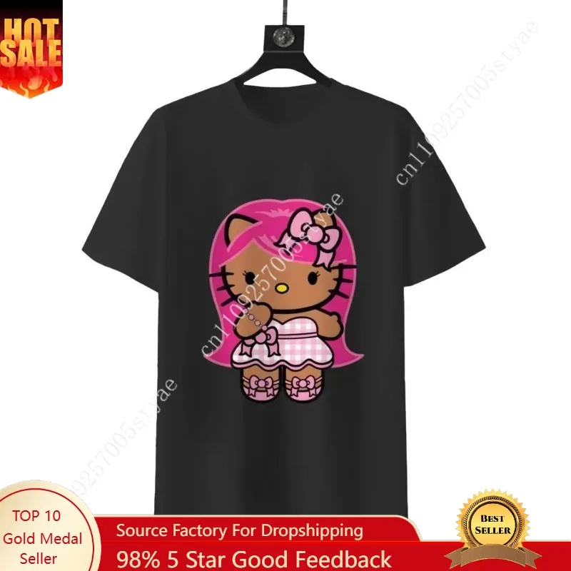 Sanrio Punk Princess Hello Kitty Tee Just Dropped Black T-Shirt with Pink Hair and Bow Design 100% Cotton Streetwear Womenswear
Sanrio Punk Princess Hello Kitty Tee Just Dropped Black T-Shirt with Pink Hair and Bow Design 100% Cotton Streetwear Womenswear