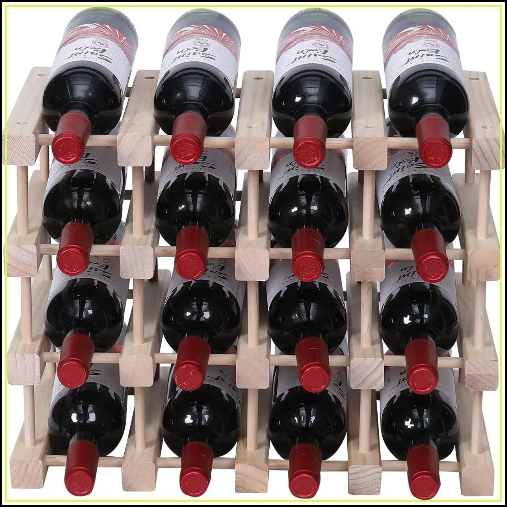 Modular Stackable Wood Wine Rack, Countertop Storage for 16 Bottles, Freestanding Floor Shelf
Modular Stackable Wood Wine Rack, Countertop Storage for 16 Bottles, Freestanding Floor Shelf