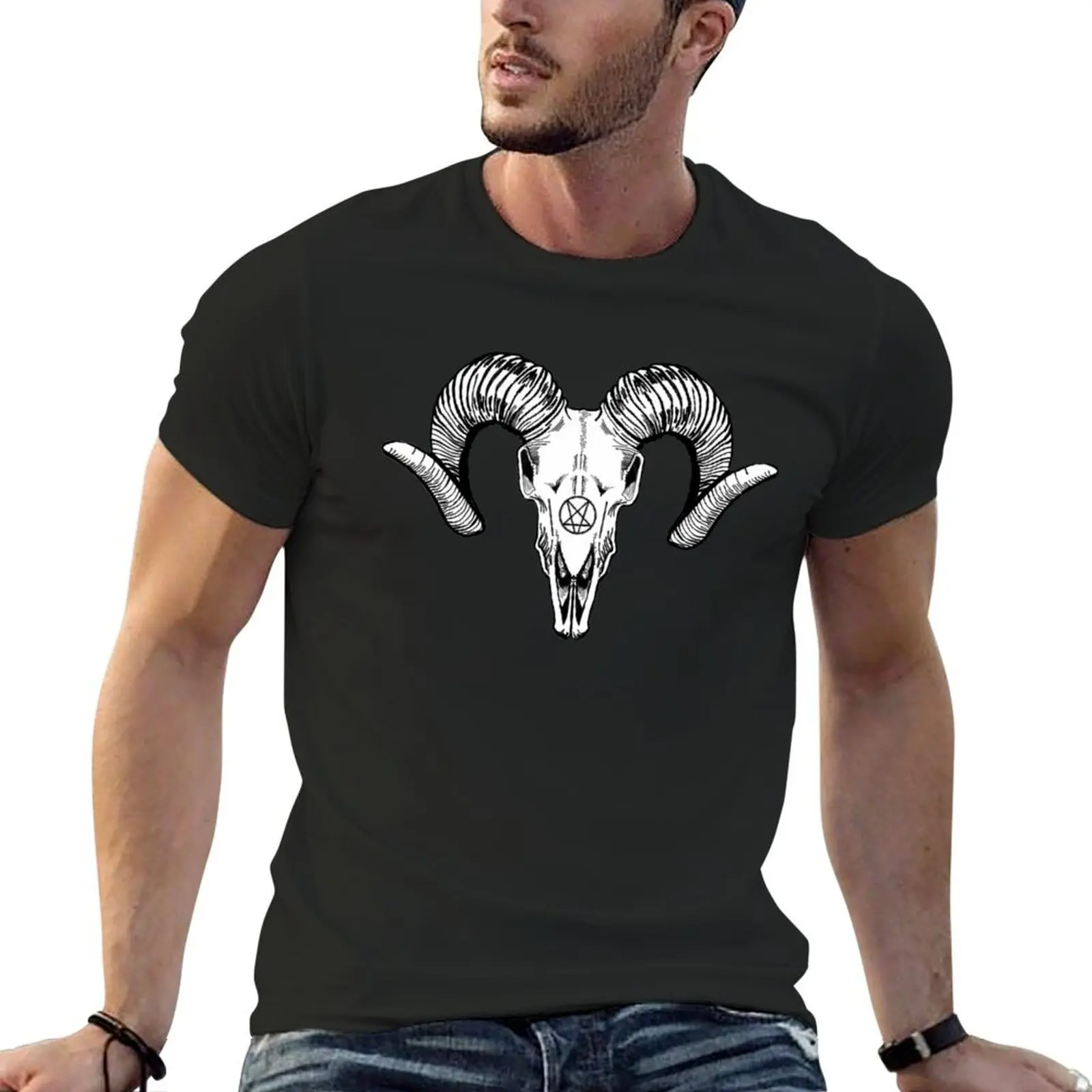 Aries Skull with Demonic Pentagram T-Shirt quick drying animal prinfor boys sweat shirts, men
Aries Skull with Demonic Pentagram T-Shirt quick drying animal prinfor boys sweat shirts, men