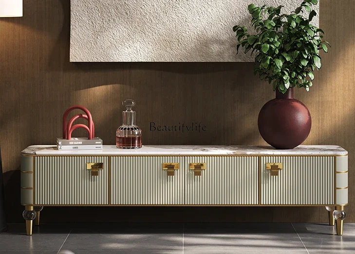 Light Luxury TV Cabinet and Tea Table Combination Italian Post-Modern Living Room Marble Floor Cabinet
Light Luxury TV Cabinet and Tea Table Combination Italian Post-Modern Living Room Marble Floor Cabinet