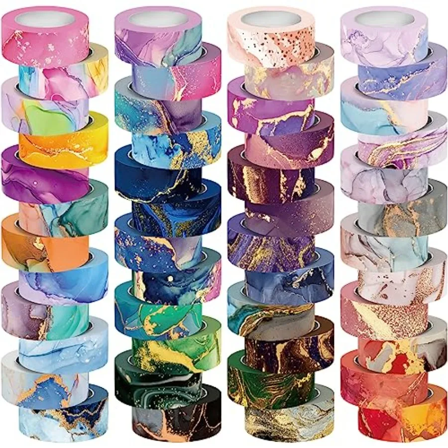 48 Rolls Washi Tape Set - Decorative Masking Tape Colored Marbling Patterns, Adhesive Artists Tapes for Journaling Supplies, DI
48 Rolls Washi Tape Set - Decorative Masking Tape Colored Marbling Patterns, Adhesive Artists Tapes for Journaling Supplies, DI