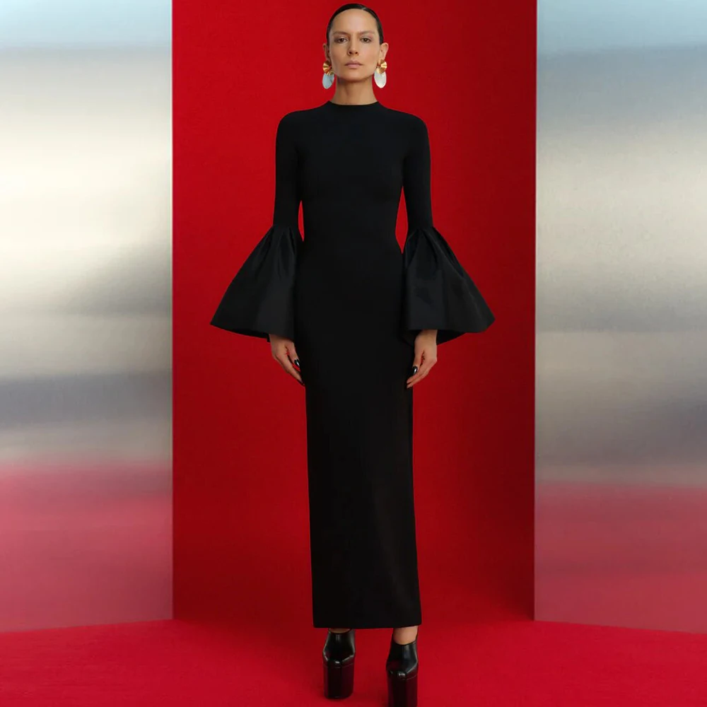 Elegant Luxury Evening Dress 2024 Black Jersey Flare Sleeve Formal Evening Column&Sheath O-Neck Ankle Length Dresses
Elegant Luxury Evening Dress 2024 Black Jersey Flare Sleeve Formal Evening Column&Sheath O-Neck Ankle Length Dresses