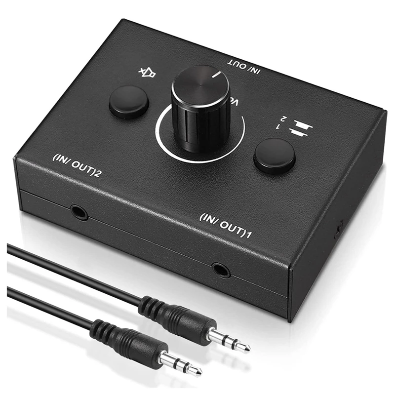 AA58 3.5mm Audio Switcher, 2 Input 1 Output/1 Input 2 Output Audio Splitter Switcher, Audio Switcher Box,One-Key Mute Button
AA58 3.5mm Audio Switcher, 2 Input 1 Output/1 Input 2 Output Audio Splitter Switcher, Audio Switcher Box,One-Key Mute Button