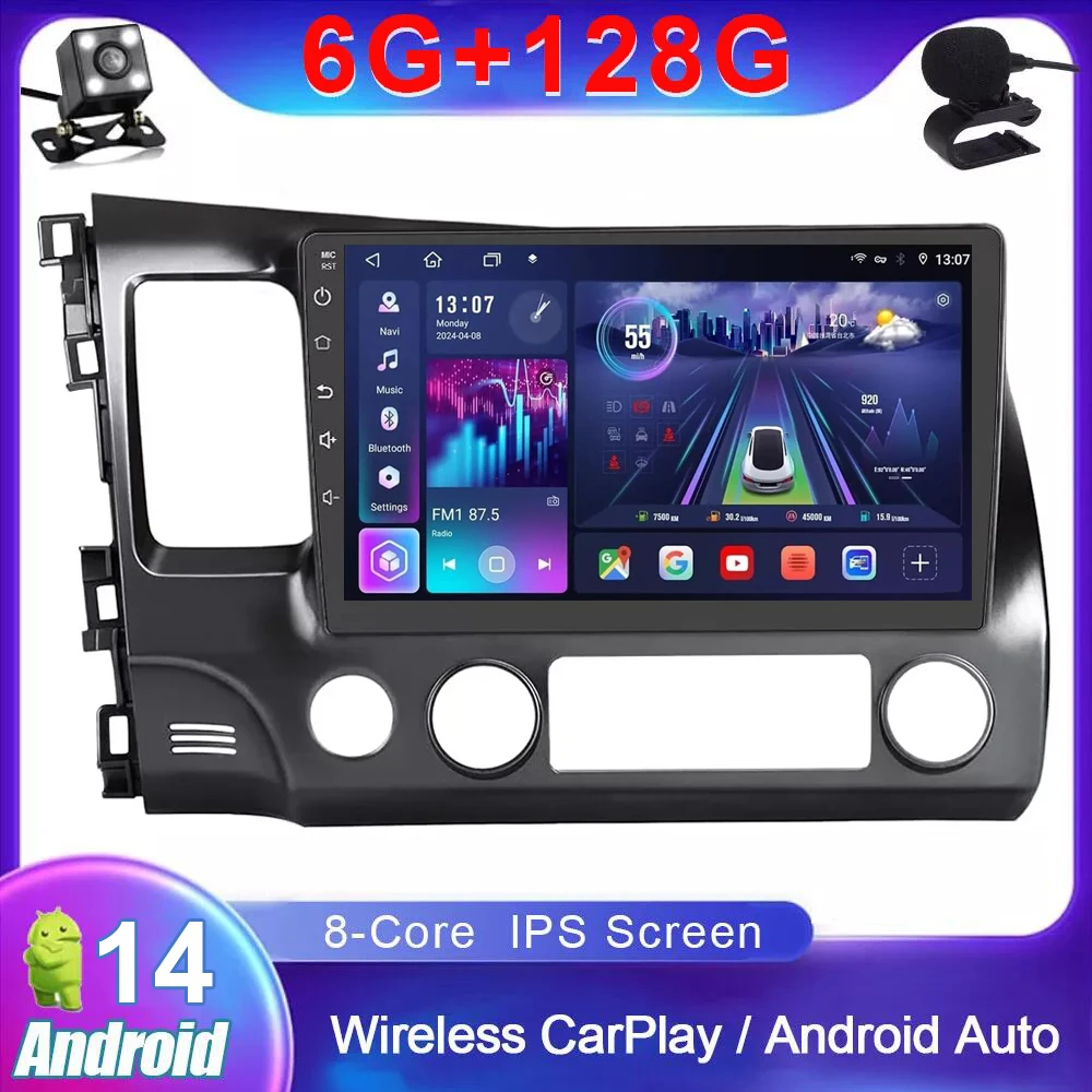 Беспроводной автомобильный радиоприемник Carplay Android 14, для Honda Civic 2005-2012, мультимедийный видеоплеер, Android Auto, 4G + WIFI, GPS 2 Din
Беспроводной автомобильный радиоприемник Carplay Android 14, для Honda Civic 2005-2012, мультимедийный видеоплеер, Android Auto, 4G + WIFI, GPS 2 Din