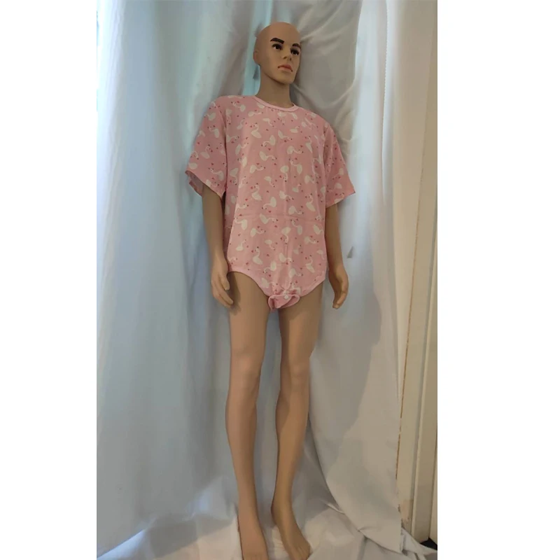 ABDL Pink Print Romper Pajamas Soft Short Sleeves Thin Adult Baby Cotton Crotch With Snaps Couple Loose Onesie Playsuits 
ABDL Pink Print Romper Pajamas Soft Short Sleeves Thin Adult Baby Cotton Crotch With Snaps Couple Loose Onesie Playsuits