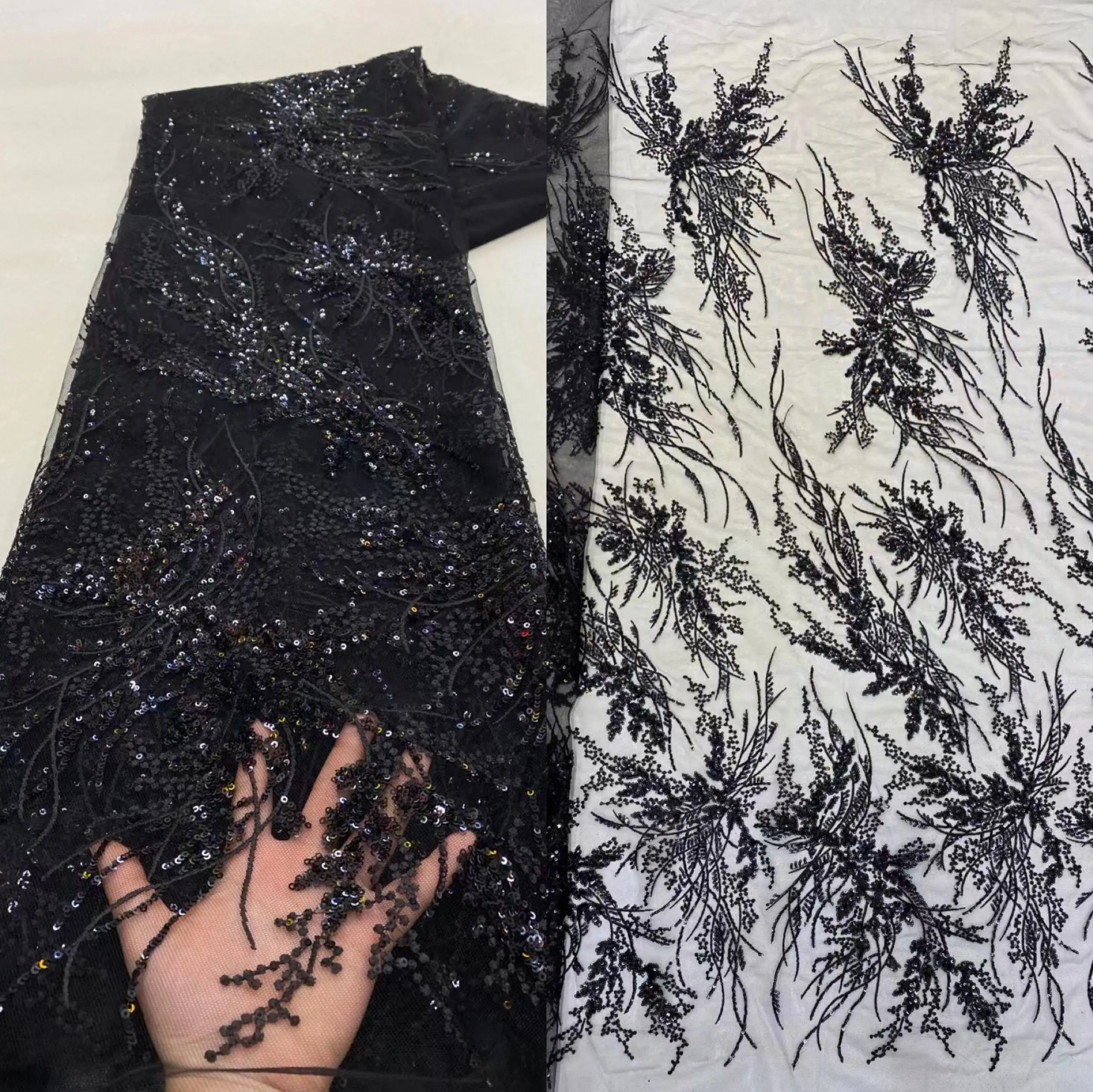 African Sequins beads Lace Fabric High Quality Nigerian Mesh Embroidery SYJ-1228583 French Tulle Lace Fabrics
African Sequins beads Lace Fabric High Quality Nigerian Mesh Embroidery SYJ-1228583 French Tulle Lace Fabrics