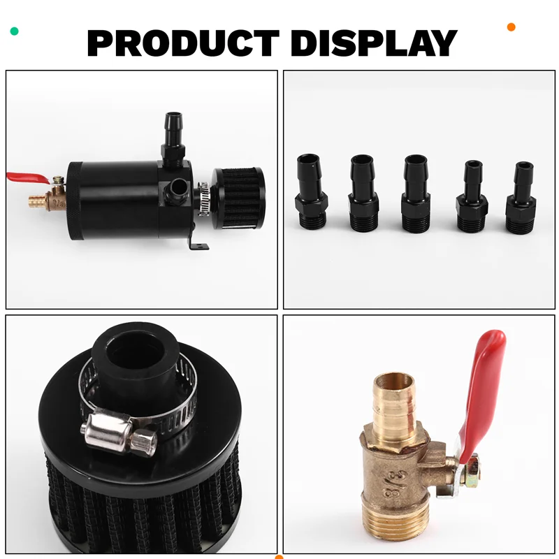 Breather Separator 2 Port Oil Catch Can Tank Reservoir Universal Car Baffled Fluid Filter Cylinder
Breather Separator 2 Port Oil Catch Can Tank Reservoir Universal Car Baffled Fluid Filter Cylinder