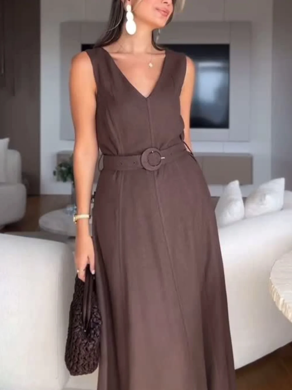 Elegant commuter long vest dress summer new style fashion clothing with belt dress French chic birthday party evening
Elegant commuter long vest dress summer new style fashion clothing with belt dress French chic birthday party evening