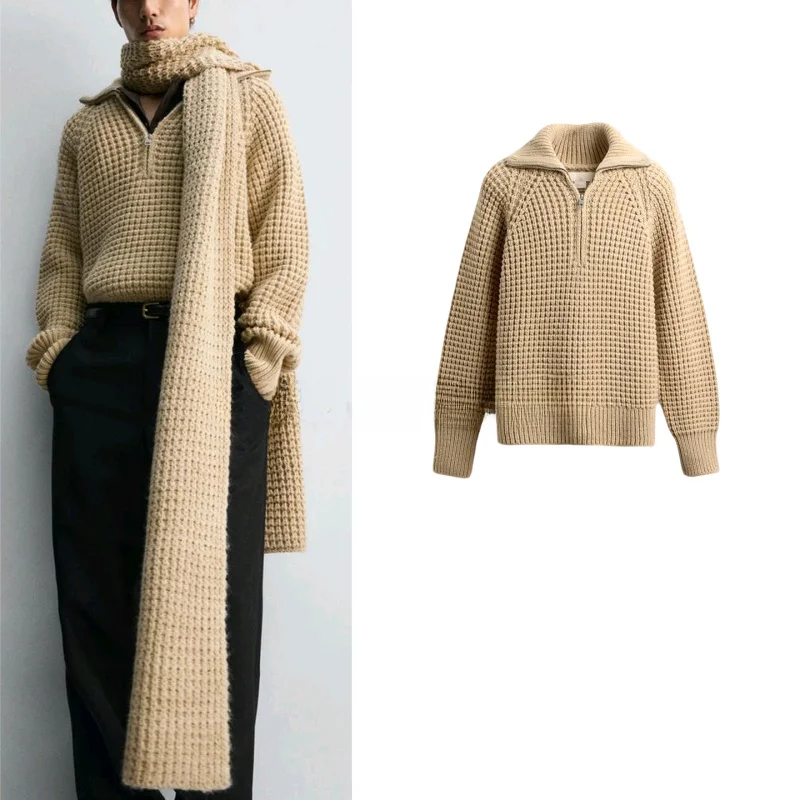 Winter New Men's Loose Fit Long Sleeve Plaid Knitwear Turn-down Collar Casual Style Polyester Fiber Warmth-Bearing
Winter New Men's Loose Fit Long Sleeve Plaid Knitwear Turn-down Collar Casual Style Polyester Fiber Warmth-Bearing