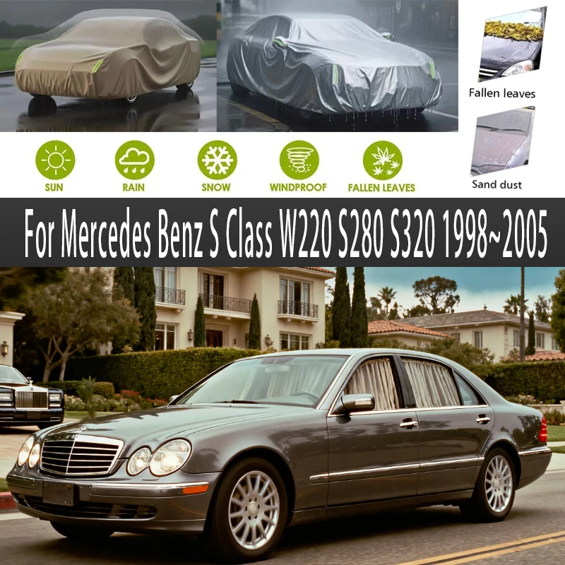 For Mercedes Benz S Class W220 S280 S320 Outdoor Protection Full Car Covers Snow Cover Sunshade Waterproof Dustproof Exterior
For Mercedes Benz S Class W220 S280 S320 Outdoor Protection Full Car Covers Snow Cover Sunshade Waterproof Dustproof Exterior