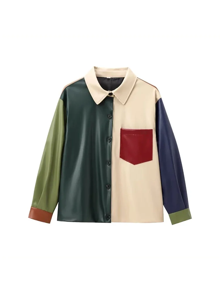Willshela Women Fashion With Pocket PU Patchwork Single Breasted Jackets Vintage Lapel Neck Long Sleeve Female Chic Lady Outfits
Willshela Women Fashion With Pocket PU Patchwork Single Breasted Jackets Vintage Lapel Neck Long Sleeve Female Chic Lady Outfits