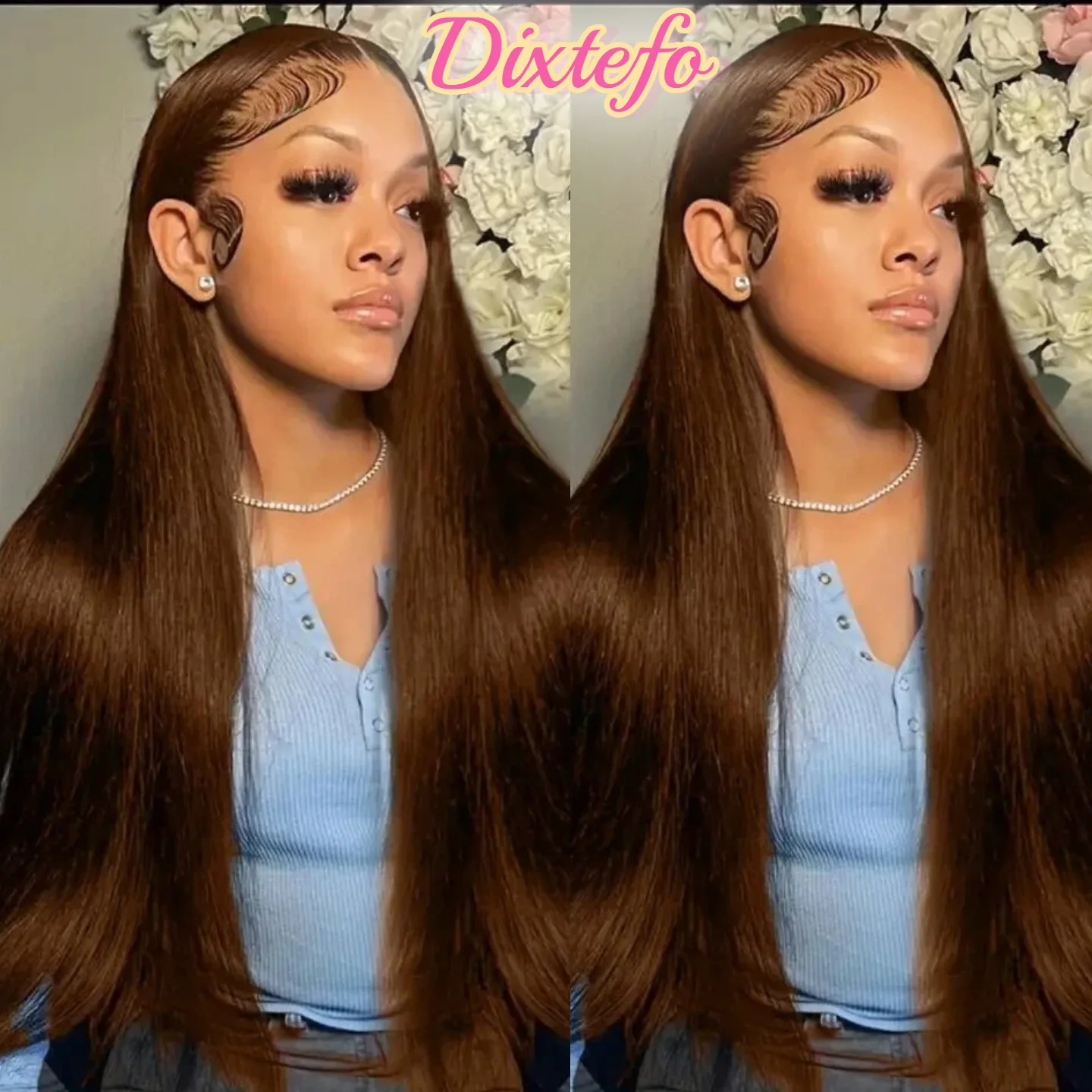 Chocolate Brown Straight Lace Front Wigs 13x6 Transparent Lace Frontal Wig 4# Straight Pre Plucked 13x4 Brazilian Human Hair Wig
Chocolate Brown Straight Lace Front Wigs 13x6 Transparent Lace Frontal Wig 4# Straight Pre Plucked 13x4 Brazilian Human Hair Wig