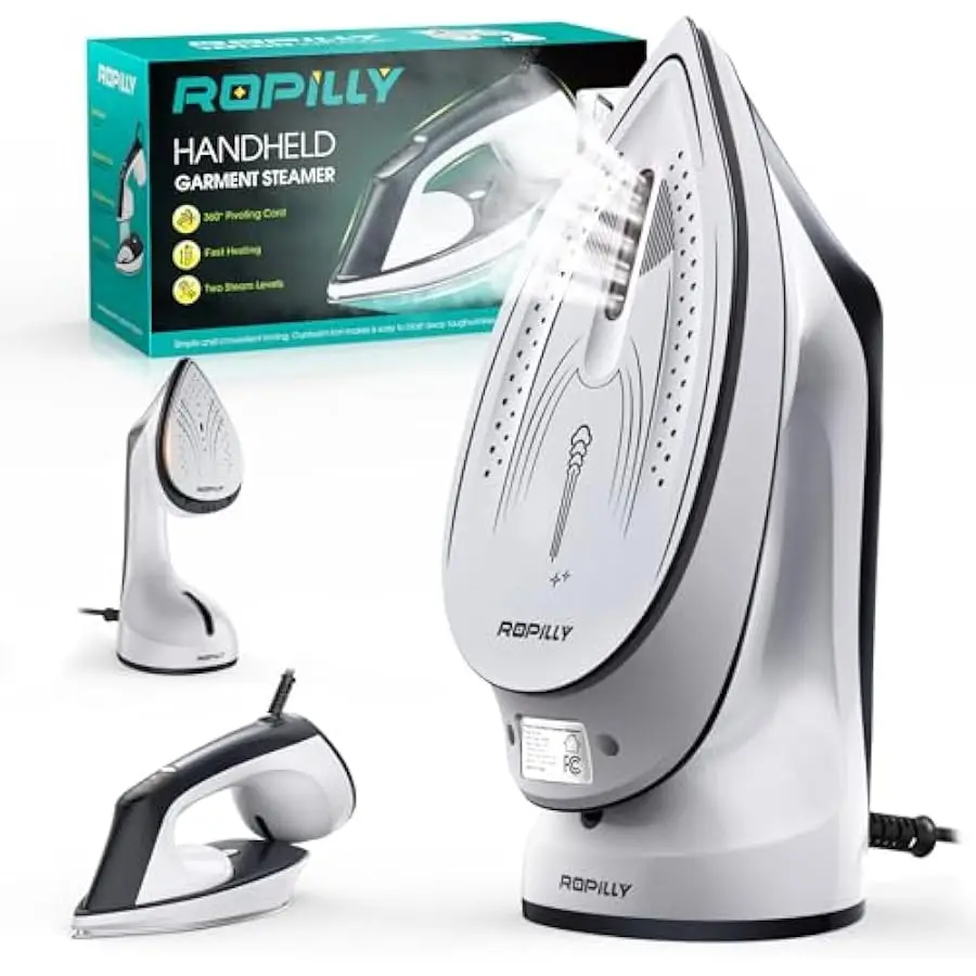 Steam Iron for Clothes, 1600W 2-in-1 Iron & Steamer with Detachable Ceramic Soleplate, Converts from Steamer to Iron in Seconds,
Steam Iron for Clothes, 1600W 2-in-1 Iron & Steamer with Detachable Ceramic Soleplate, Converts from Steamer to Iron in Seconds,