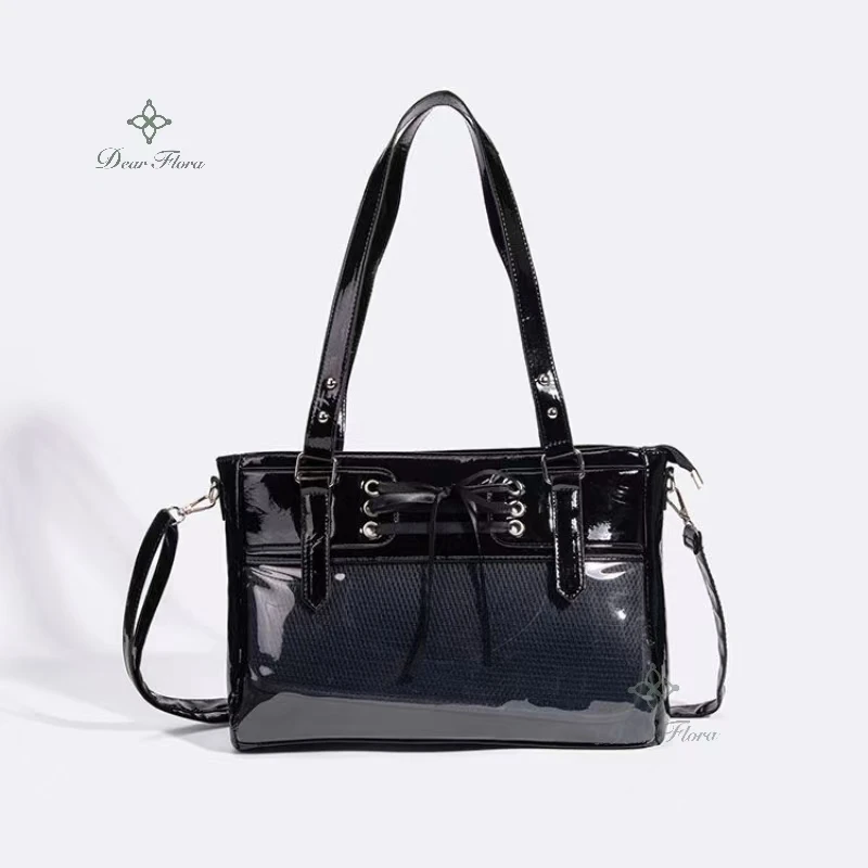 Sweet Girl Silk Tie Strap Messenger Bag Women's Fashion Ita Bag Transparent Large Capacity Shoulder Crossbody Bag Lolita Handbag
Sweet Girl Silk Tie Strap Messenger Bag Women's Fashion Ita Bag Transparent Large Capacity Shoulder Crossbody Bag Lolita Handbag