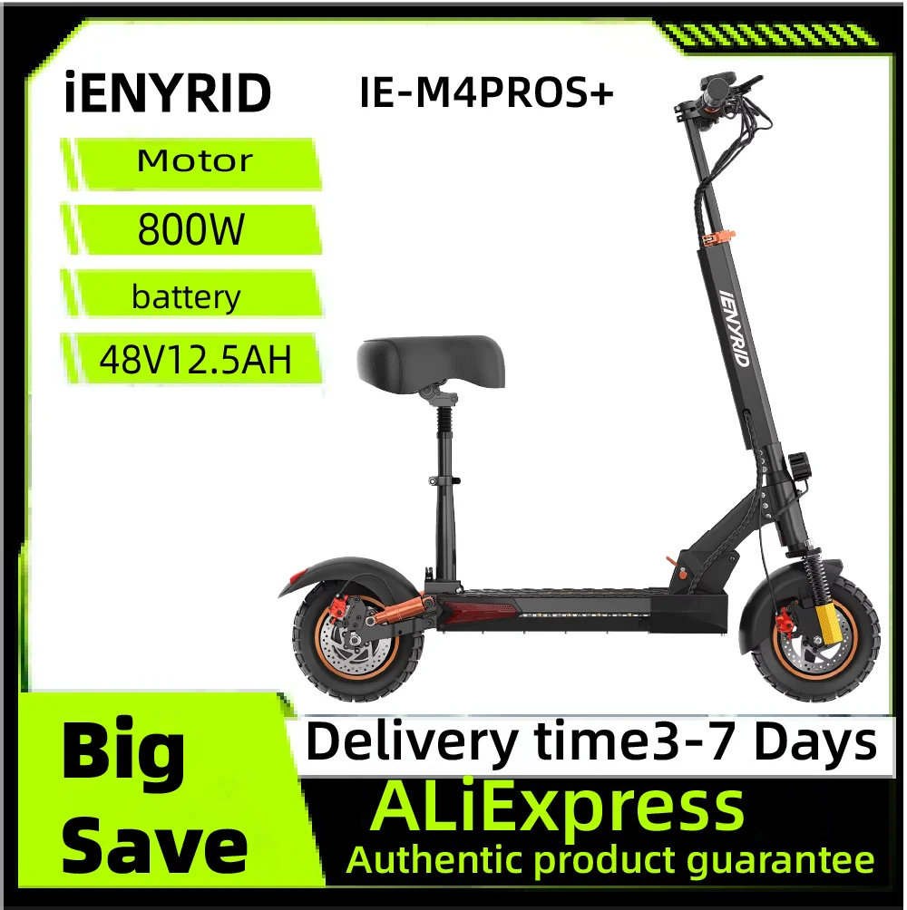 iENYRID IE-M4PROS+ 48V12.5AH Battery 10 Inch Fat Tire E-Mountain Scooter Adult Foldable Escooter 800W motor Electric Scooter
iENYRID IE-M4PROS+ 48V12.5AH Battery 10 Inch Fat Tire E-Mountain Scooter Adult Foldable Escooter 800W motor Electric Scooter