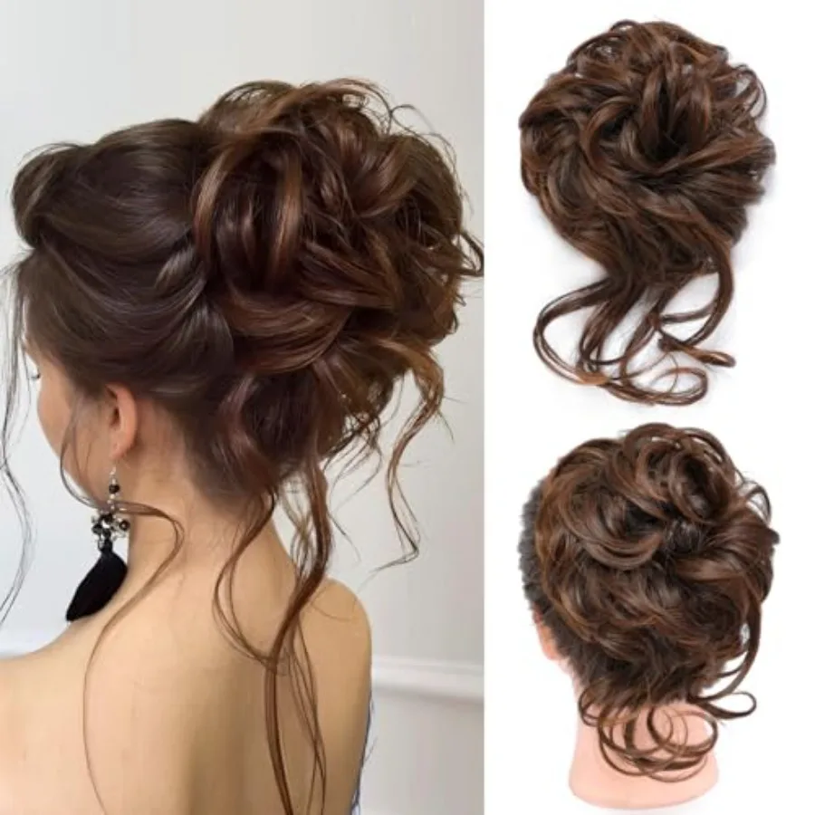 Messy Bun Hair Piece, QIAORUIXIN Super Long Tousled Updo Hair Bun Extensions Wavy Wrap Ponytail Hairpieces Scrunchies with Elas
Messy Bun Hair Piece, QIAORUIXIN Super Long Tousled Updo Hair Bun Extensions Wavy Wrap Ponytail Hairpieces Scrunchies with Elas