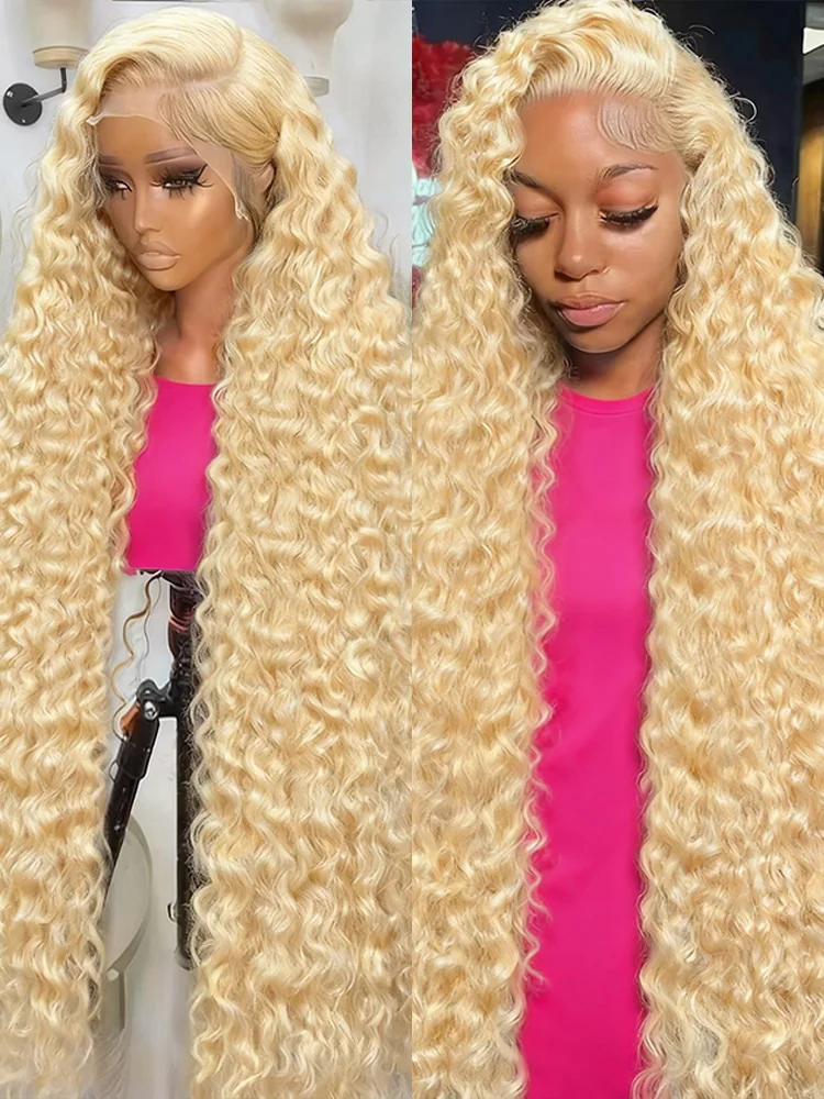 613 Blonde Curly Lace Frontal Wig 13x6 HD Lace Frontal Wig 38 Inch Brazilian Deep Wave Transparent Lace Human Hair Wig For Women
613 Blonde Curly Lace Frontal Wig 13x6 HD Lace Frontal Wig 38 Inch Brazilian Deep Wave Transparent Lace Human Hair Wig For Women