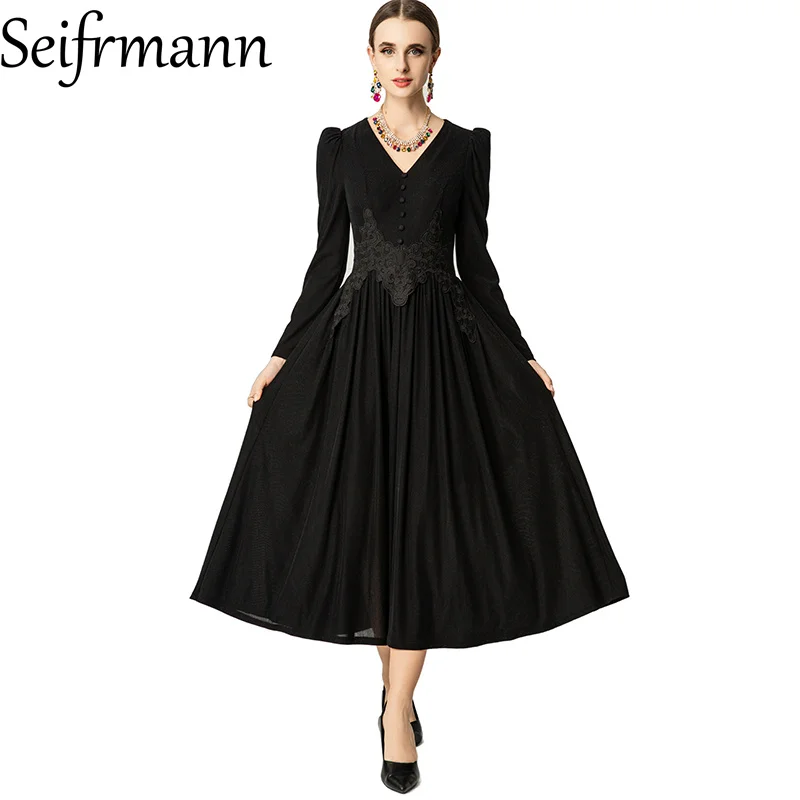 Seifrmann 2026 Spring Women's clothing New Fashionable V-neck Long Sleeve Waist cinching Solid Color Knitted Dress
Seifrmann 2026 Spring Women's clothing New Fashionable V-neck Long Sleeve Waist cinching Solid Color Knitted Dress