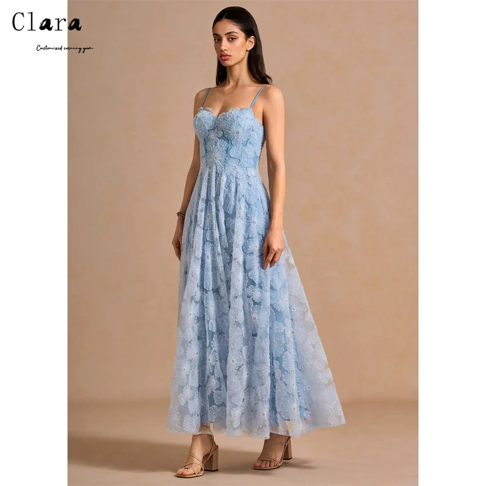 Clara Custom Sky Blue Lace Flower A Line Evening Dresses Woman Elegant Women's Dresses for Wedding Party Dresses Luxury 2026
Clara Custom Sky Blue Lace Flower A Line Evening Dresses Woman Elegant Women's Dresses for Wedding Party Dresses Luxury 2026
