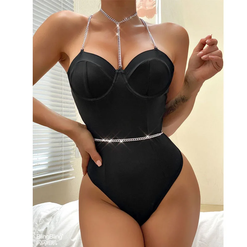 Sexy Lingerie Fashion Italian Fabric Sexy Underwear Sexy Women's Chain Halter Rompers Set Women's Bra Bodice on Lingerie Bra
Sexy Lingerie Fashion Italian Fabric Sexy Underwear Sexy Women's Chain Halter Rompers Set Women's Bra Bodice on Lingerie Bra