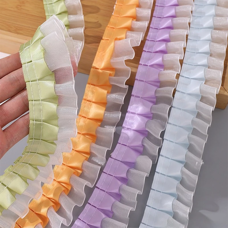 40meter 42MM Flounce Colorful Ruffled Fold Satin Snow Yarn Ribbon Hair Bows Lace DIY Crafts Handmade Accessories Material
40meter 42MM Flounce Colorful Ruffled Fold Satin Snow Yarn Ribbon Hair Bows Lace DIY Crafts Handmade Accessories Material