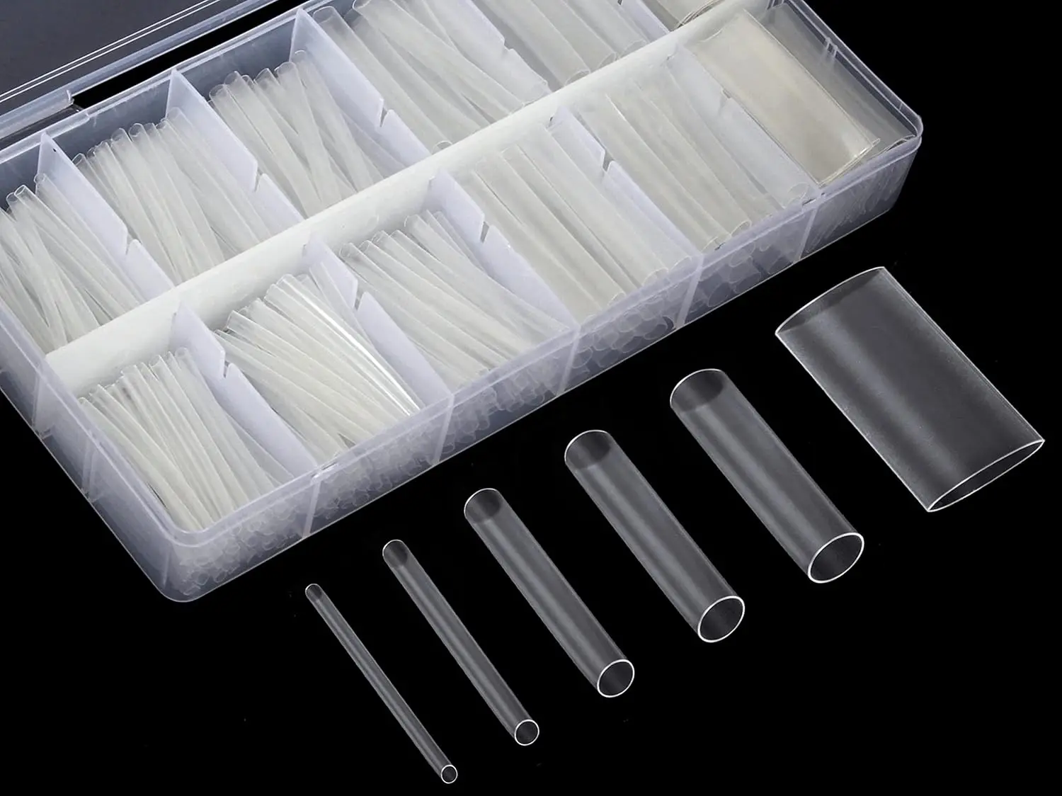324 Pcs 6 Size Clear Heat Shrink Tubing Kit 2:1 Ratio UL Certified
324 Pcs 6 Size Clear Heat Shrink Tubing Kit 2:1 Ratio UL Certified